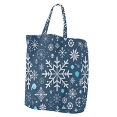 Snowflakes Pattern Giant Grocery Tote by Modalart