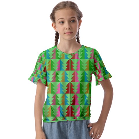 Christmas Background Paper Kids  Cuff Sleeve Scrunch Bottom T-shirt by Modalart