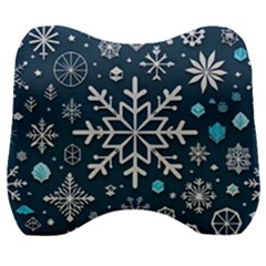 Snowflakes Pattern Velour Head Support Cushion by Modalart