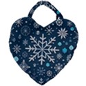 Snowflakes Pattern Giant Heart Shaped Tote View1