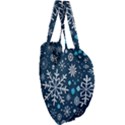 Snowflakes Pattern Giant Heart Shaped Tote View3