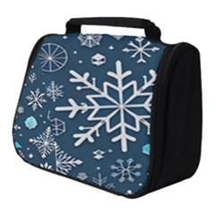 Snowflakes Pattern Full Print Travel Pouch (small) by Modalart