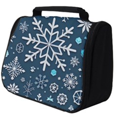 Snowflakes Pattern Full Print Travel Pouch (big) by Modalart