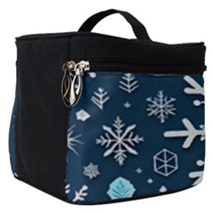 Snowflakes Pattern Make Up Travel Bag (small) by Modalart