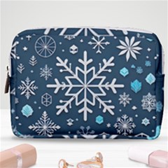 Snowflakes Pattern Make Up Pouch (medium) by Modalart