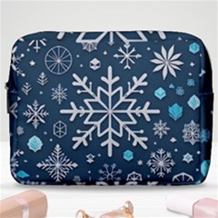 Snowflakes Pattern Make Up Pouch (large) by Modalart