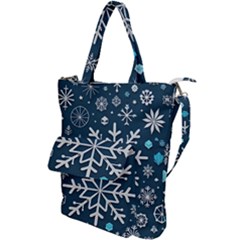 Snowflakes Pattern Shoulder Tote Bag by Modalart