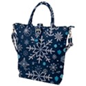 Snowflakes Pattern Buckle Top Tote Bag View1