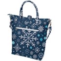 Snowflakes Pattern Buckle Top Tote Bag View2