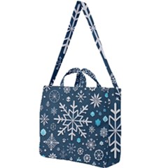 Snowflakes Pattern Square Shoulder Tote Bag by Modalart