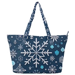 Snowflakes Pattern Full Print Shoulder Bag by Modalart