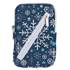 Snowflakes Pattern Belt Pouch Bag (large) by Modalart