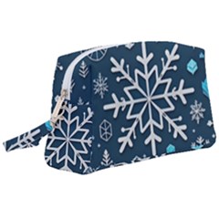 Snowflakes Pattern Wristlet Pouch Bag (large) by Modalart