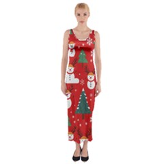 Christmas Decoration Fitted Maxi Dress by Modalart