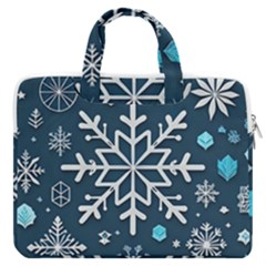 Snowflakes Pattern Macbook Pro 13  Double Pocket Laptop Bag by Modalart