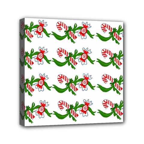 Sweet Christmas Candy Cane Mini Canvas 6  X 6  (stretched) by Modalart