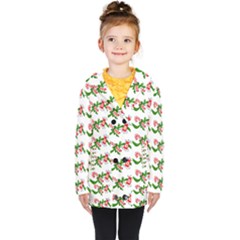 Sweet Christmas Candy Cane Kids  Double Breasted Button Coat by Modalart