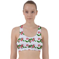 Sweet Christmas Candy Cane Back Weave Sports Bra by Modalart