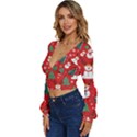 Christmas Decoration Long Sleeve Deep-V Velour Top View2