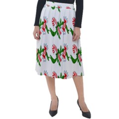 Sweet Christmas Candy Cane Classic Velour Midi Skirt 