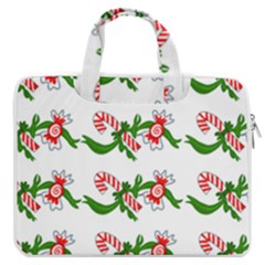 Sweet Christmas Candy Cane Macbook Pro 13  Double Pocket Laptop Bag by Modalart