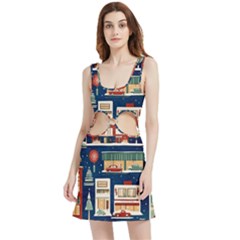 Background Mid Century Modern Velour Cutout Dress