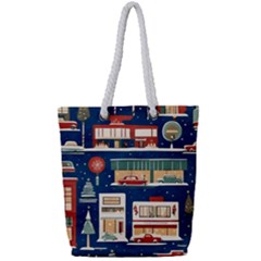 Background Mid Century Modern Full Print Rope Handle Tote (small) by Modalart