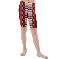 Textile Pattern Abstract Fabric Kids  Mid Length Swim Shorts by Modalart