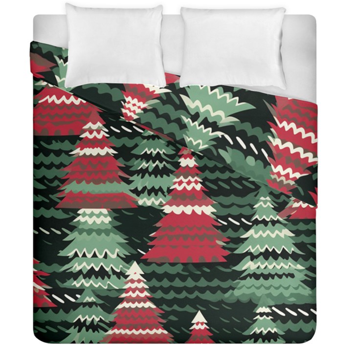 Christmas Trees Duvet Cover Double Side (California King Size)