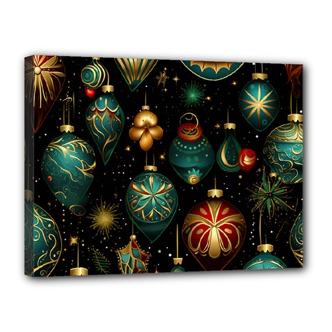 Christmas Ornaments Canvas 16  X 12  (stretched) by Modalart