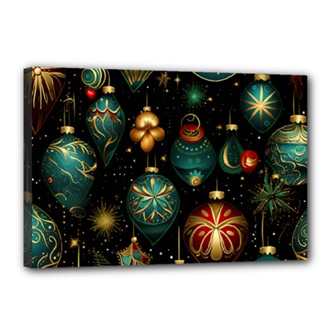 Christmas Ornaments Canvas 18  X 12  (stretched) by Modalart