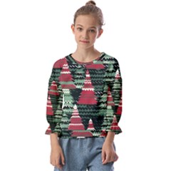 Christmas Trees Kids  Cuff Sleeve Top