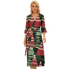 Christmas Trees Midsummer Wrap Dress by Modalart