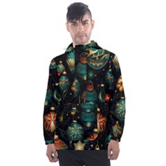 Christmas Ornaments Men s Front Pocket Pullover Windbreaker by Modalart