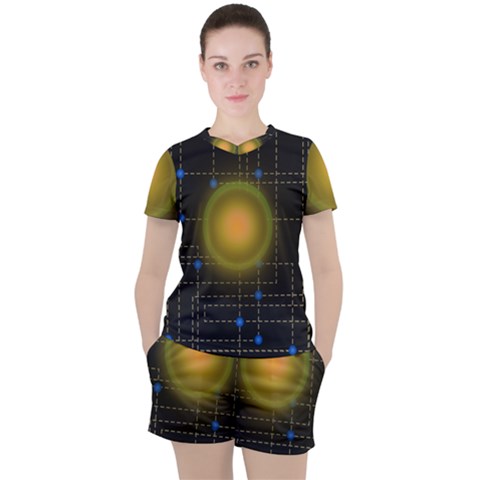 Technology System Women s T-shirt And Shorts Set by Modalart