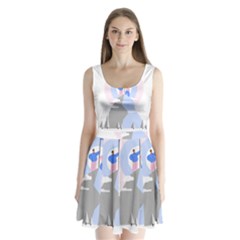 Achievement Success Mountain Clouds Split Back Mini Dress  by Modalart