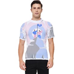 Achievement Success Mountain Clouds Men s Short Sleeve Rash Guard by Modalart