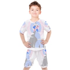 Achievement Success Mountain Clouds Kids  T-shirt And Shorts Set by Modalart