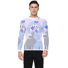 Achievement Success Mountain Clouds Men s Long Sleeve Rash Guard by Modalart