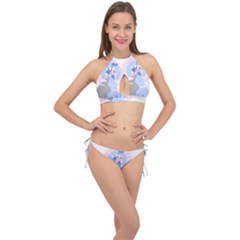 Achievement Success Mountain Clouds Cross Front Halter Bikini Set by Modalart