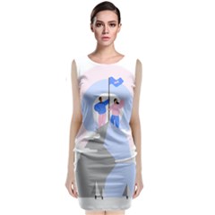 Achievement Success Mountain Clouds Sleeveless Velvet Midi Dress