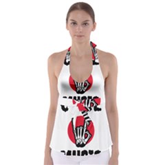 Cool Music Tie Back Tankini Top by Modalart