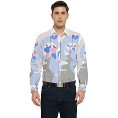 Achievement Success Mountain Clouds Men s Long Sleeve Pocket Shirt  by Modalart