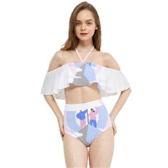 Achievement Success Mountain Clouds Halter Flowy Bikini Set 