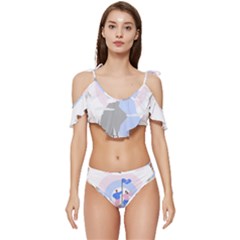 Achievement Success Mountain Clouds Ruffle Edge Tie Up Bikini Set	 by Modalart