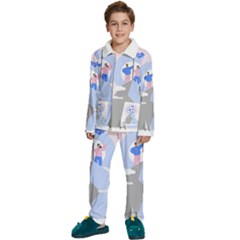 Achievement Success Mountain Clouds Kids  Long Sleeve Velvet Pajamas Set by Modalart