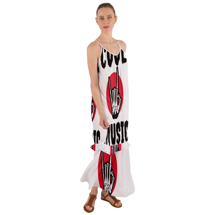 Cool Music Cami Maxi Ruffle Chiffon Dress