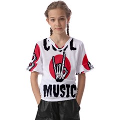 Cool Music Kids  V-neck Horn Sleeve Blouse by Modalart