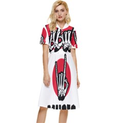 Cool Music Button Top Knee Length Dress