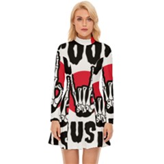 Cool Music Long Sleeve Velour Longline Dress by Modalart